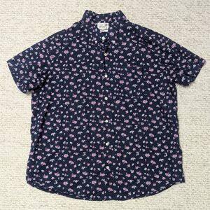 BONOBOS Mens Sz 2XL Long Floral Microprint Button Up Shirt Casual Preppy Summer